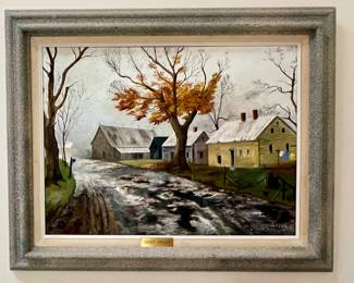 Following art is painted, signed and framed by Van Wunderlich "First Frost"