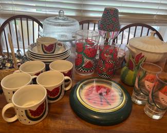 Watermelon dishes and decor