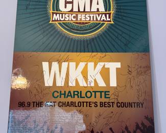 2010 CMA music festival poster signed by multiple artists