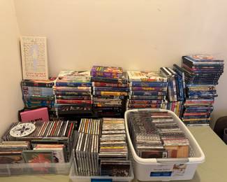 CD’s, DVD’s and VHS’s