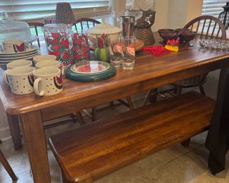 Dining table with 4 chairs and a bench