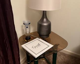 Glass side table lamp