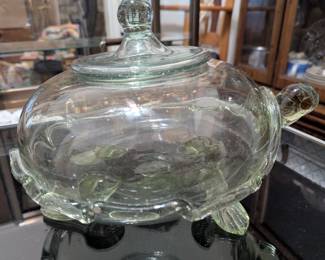 Glass Turtle Container