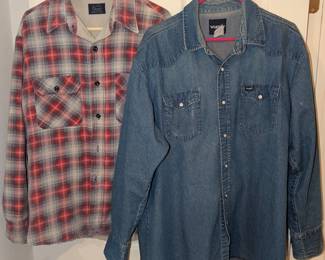 Sears Flannel, Wrangler Denim Pearl Snap