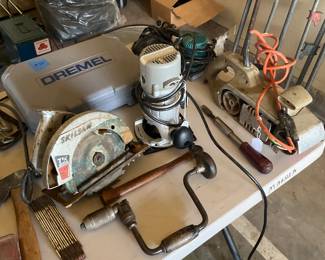 assorted power and hand tools