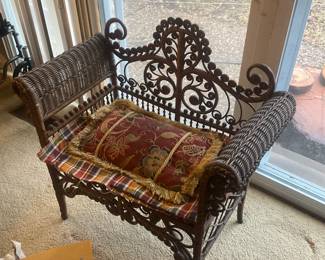 Ornate Wicker bench