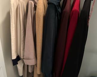 The front closet has a series of lovely women’s winter and spring coats