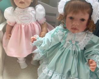 More lovely collectible dolls! They are all in absolutely superb mint condition and are made by multiple companies! Many come out their original paperwork and boxes!