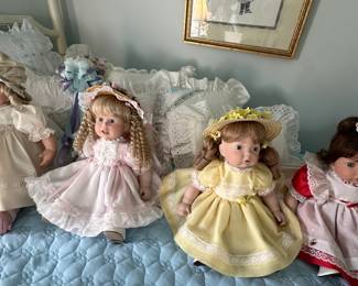 More lovely collectible dolls! They are all in absolutely superb mint condition and are made by multiple companies! Many come out their original paperwork and boxes!