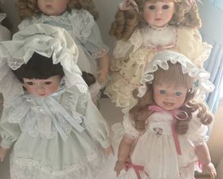 More lovely collectible dolls! They are all in absolutely superb mint condition and are made by multiple companies! Many come out their original paperwork and boxes!