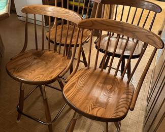 Here are four fantastic, solid oak kitchen barstools. They are in superb condition and being sold as a set.