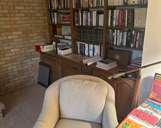 The built-in library holds lots of books