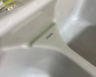 A FANTASTIC CRANE Porcelain and Metal Double Laundry Sink! IN MINT CONDITION! UNUSED! NOT EVEN HOOKED UP!