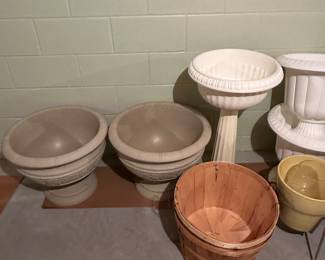 This is a series of outdoor planting pots many are contemporary, but there are several vintage ones