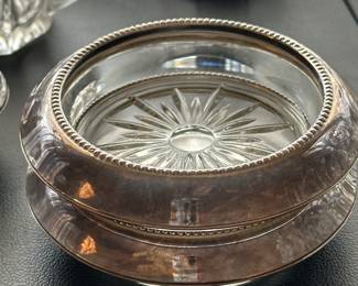 Now this is a pair of vintage Frank M Whiting, Sterling, silver and glass coasters! All three of these pieces were in the same ornament box!