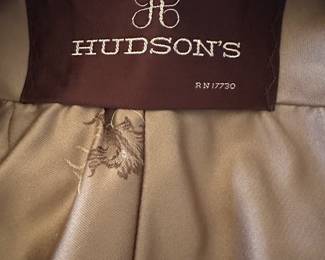 This is the liner and tag from Hudson’s for a fur shoulder coat!