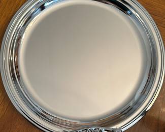 This is just a lovely Milbern Creations, silver plate tray, mid-century modern the handles are just beautiful! This is made in Newark New Jersey!