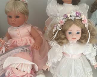 More lovely collectible dolls! They are all in absolutely superb mint condition and are made by multiple companies! Many come out their original paperwork and boxes!