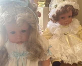 More lovely collectible dolls! They are all in absolutely superb mint condition and are made by multiple companies! Many come out their original paperwork and boxes!