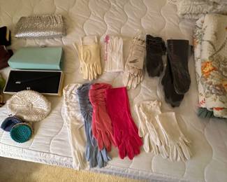 This is a small collection of evening wear gloves, and day wear gloves