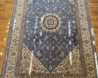 Persian Carpet House & Antiques Iranian Medalian Wool and Silk Area Rug 4x6