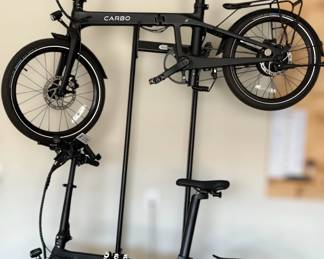 Carbo Model X Electric Folding Bikes and Transit Aloft Adjustable Bike Rack 