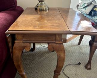 $125  Measures 24" D 16"W 24" H One of the tables has drop leaf side The drop is 9"
