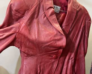 Red Leather 80's skirt and jacket