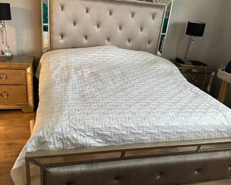 Z gallery bedroom set , bed frame dressers and night stands , several small tables as well 