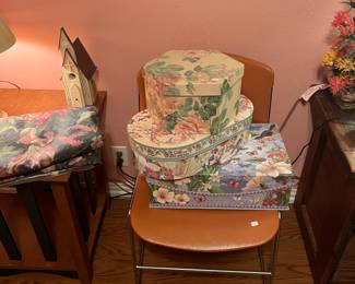 MCM chair with decorative boxes