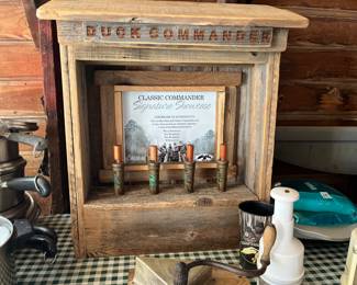 Duck Dynasty display with signed duck calls