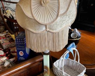 deco lamp base with victorian shade