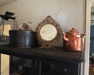 copper kettle table mirror