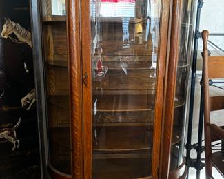 oak display cabinet