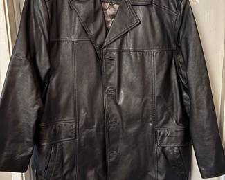 mens leather car coat