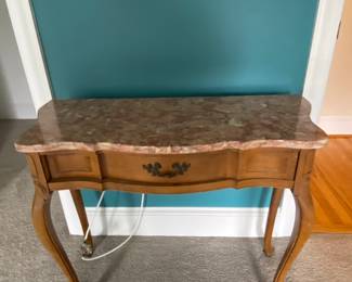 Marble top entry table.