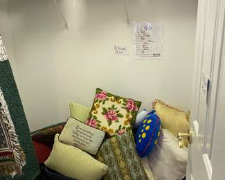 An assortment of nice pillows to pick through. 