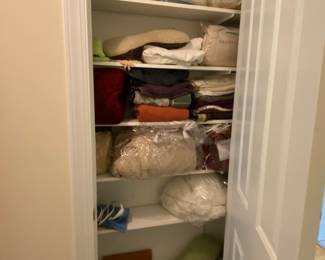 Lots of towels,  throws, blankets, and quilts. 