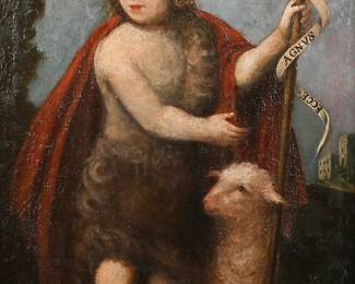 1o 1087 18th Century Oil John The Baptist