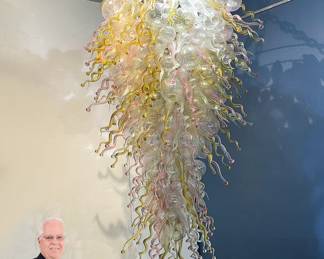 1m 1072 Impressive Chihuly Style Glass Chandelier Sculpture