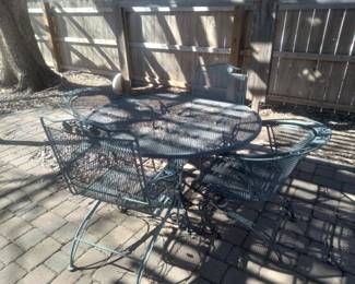 5 piece wrought iron patio set