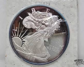 2002 1996 Silver Eagle One Troy Pound .999 Fine Silver with Certificate of Authenticity and Fed Card