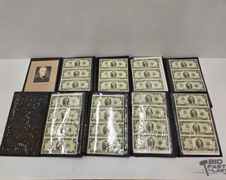 1054 8 Albums of Uncut $2 Dollar Banknotes