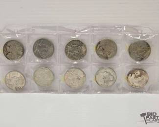 1678 10 Morgan Silver Dollars