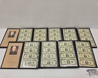 1048 9 Albums of Uncut $2 Dollar Banknotes