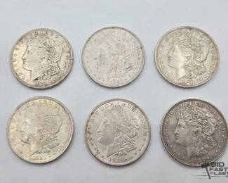 1550 6 Philadelphia 1921 Morgan Silver Dollars