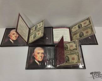 1056 3 Albums of $2 Dollar $5 Dollar Red Seal Bank Notes