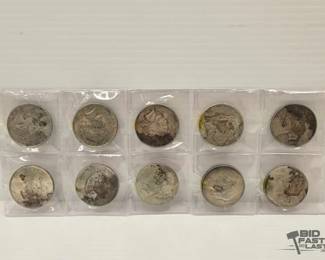 1680 10 Morgan Silver Dollars