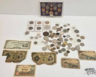 1934 Foreign Currency Coins Bills