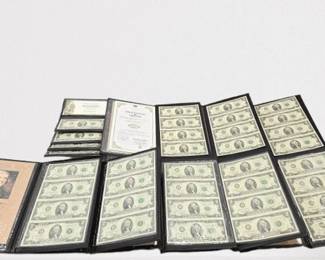 1070 8 Uncut Sheet of $2 Bills 4 Uncirculated $2 Bills